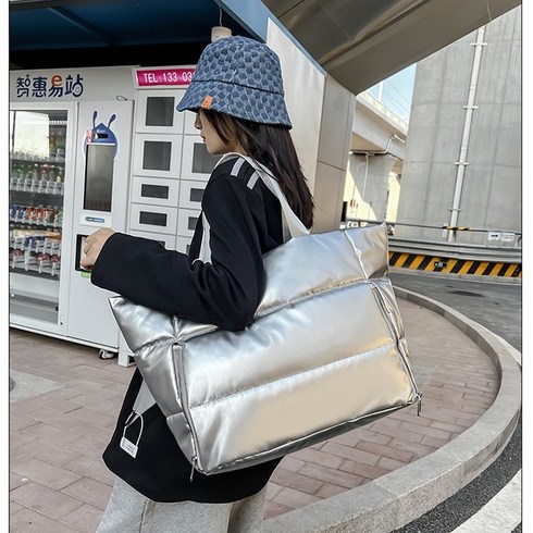 라크시 여자 헬스가방 필라테스 요가 가방 패딩가방, 펄 실버, 1개