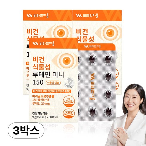비타민마을 비건 식물성 루테인 미니, 60정, 3개