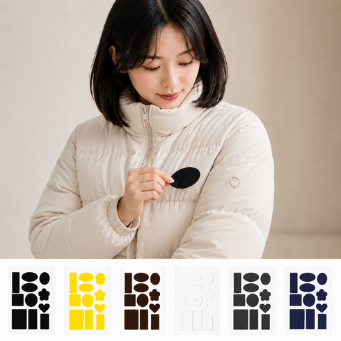 옷수선 테이프 옷 수선 패치 옷에 붙이는 스티커 의류 스티커 옷 패치 와펜, 1개, 6컬러