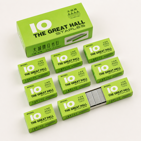스테이플러 심 10호 대용량 사무용 호치키스 리필 스테이플 강력 고정 문구용 스테이플러 침 10호 심, 10개, 10호침