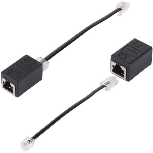 전화선 랜선 변환 젠더 CAT6 FTP I형 랜커플러 RJ45 to RJ11 전환 어댑터 커플러 ADSL 모뎀과 전화 적용, 2개