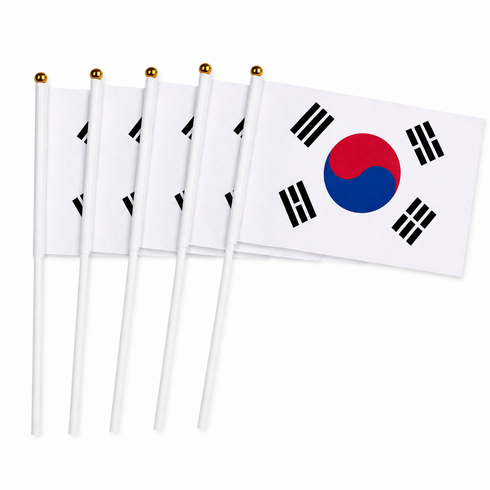 무네오 천수기 미니태극기 21cm x 14cm, 5개, 화이트