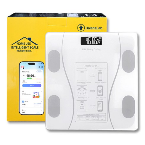 밸런스랩 스마트 체지방 체중계, 화이트, 1개, BL1002