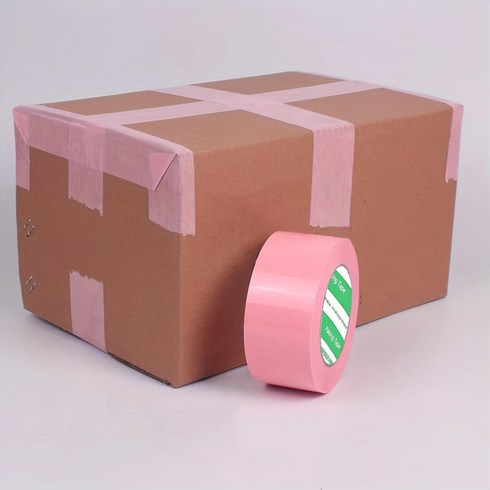강력접착 반투명 선물 포장용 핑크 박스 포장 테이프, 1개, 핑크 4.8cm*100cm