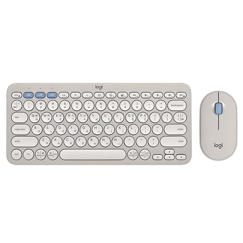 로지텍 PEBBLE 2 COMBO 키보드 마우스 세트, 920-012264, 샌드 그레이, 텐키리스, 샌드 그레이(LO100596)