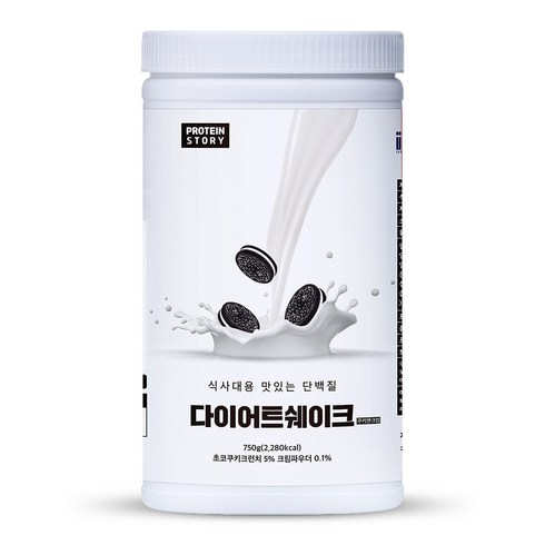 프로틴스토리 식사대용 맛있는 단백질 다이어트 쉐이크 쿠키앤크림, 750g, 1개
