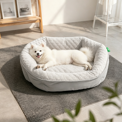 WHH 고양이 강아지 고급 가죽 방석 쿨매트 아이스 쇼파, 1개, 그레이