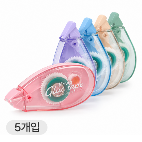 벨솝 딱붙는 다꾸 사무용 양면테이프 풀테이프, 5개, 혼합