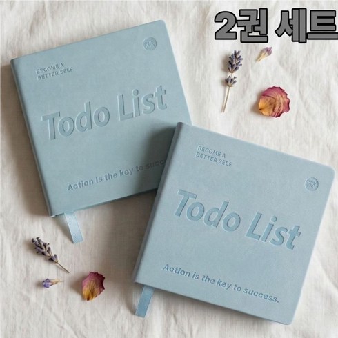퍼플캣 투두리스트 플래너 체크리스트 수첩 양장 데일리 노트, 1세트, 블루+블루