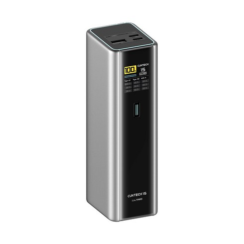 CUKTECH 쿡테크 15 파워뱅크 Ultra 210W PD 고속 충전 대용량 20000mAh 노트북 보조배터리+240W C타입 고속 충전 케이블 세트, PB200U, 그레이