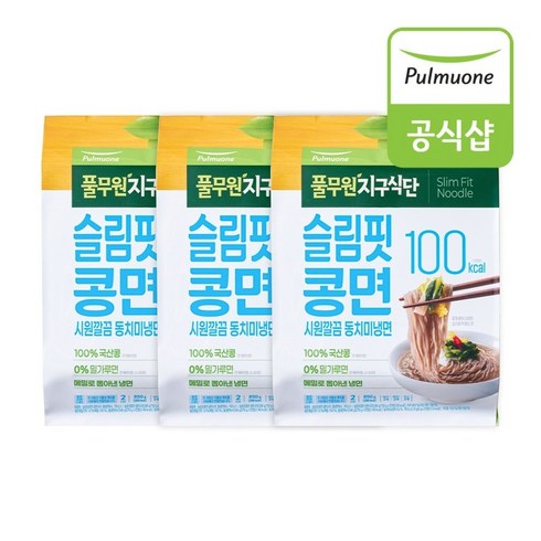 지구식단 100kcal 슬림핏콩면 시원깔끔 동치미냉면, 850g, 3개