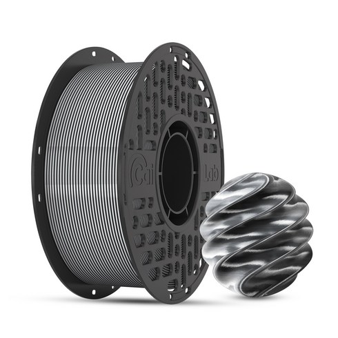 CaiLab 3D 프린터 필라멘트 PLA 실크 투톤 트리톤 멀티컬러 그라데이션 1.75mm 1kg 자연스러운 색상 전환 고품질 실크 질감 쉬운 출력 안정적인 라인 직경 1KG, (PLA), 나이트 실버 글로우