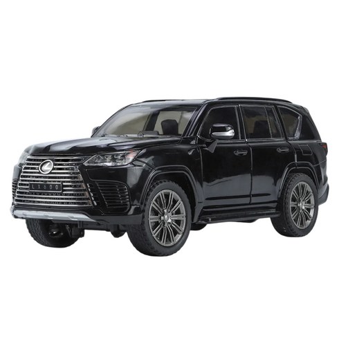 마이카 다이캐스트 합금 1:24 렉서스 LX600 모델 럭셔리 SUV 자동차 모형 피규어 장식, 1개, 색상_블랙