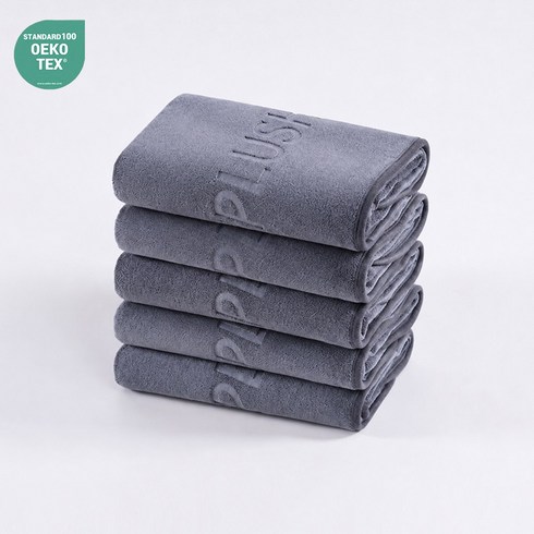 포근달 먼지없는 고급 극세사 호텔수건 500GSM OEKO-TEX인증, 다크그레이, 5개