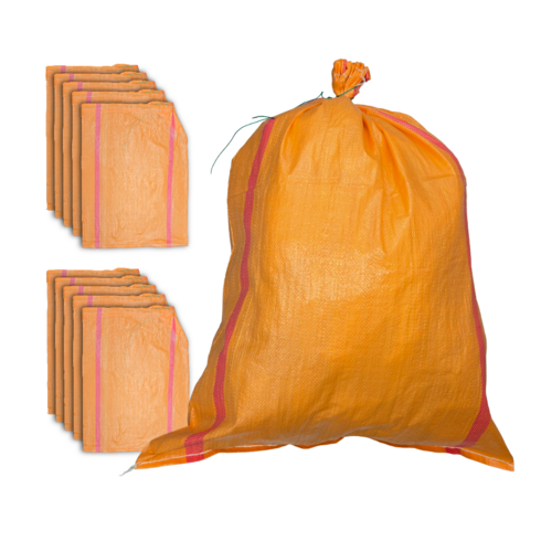 다용도 PP 마대 자루 59 x 78cm 80kg 분리수거용 폐기물 재활용 포대 농산물 포장 마대, 10개, 주황색