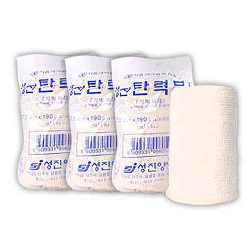 성진 탄력붕대 3인치(7.5cmx190cm) 3개 압박붕대, 1세트, 3개입