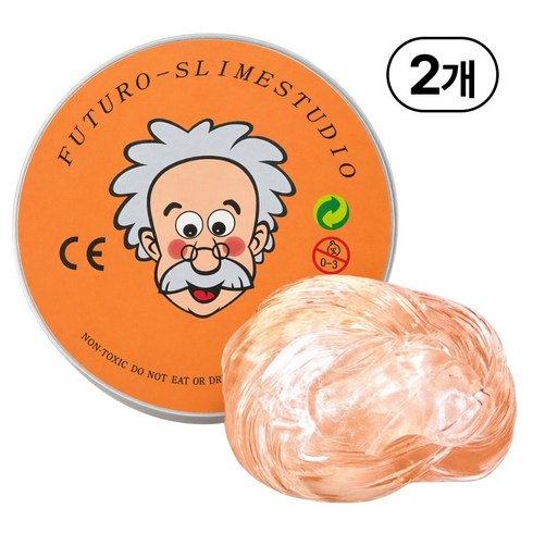 KC인증 퍼티 슬라임 박사퍼티 손에 안 묻는 유리퍼티, 오렌지, 45g, 2개