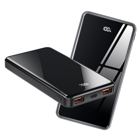 YINTO PD 22.5W QC3.0 잔량표시 고속충전 보조배터리 10000mAh, 블랙, JM1-10000mAh