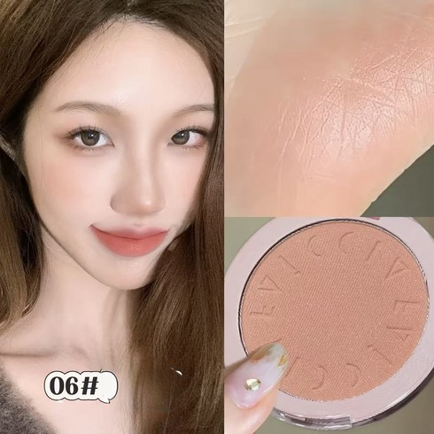 차차앤코 수채화 새틴 블러셔 파우더 치크 쿨톤 웜톤 핑크 피치 코랄 말린장미 볼터치, 1개, 06#티 브라운