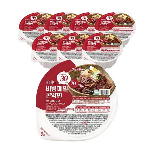 베베보 저칼로리 저당 비빔 메밀곤약면, 8개, 230g