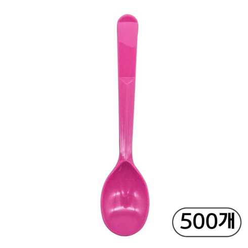 생활엔 국내산 데일리핏 아이스크림 미니 스푼 핑크 12cm, 500개, 1개입