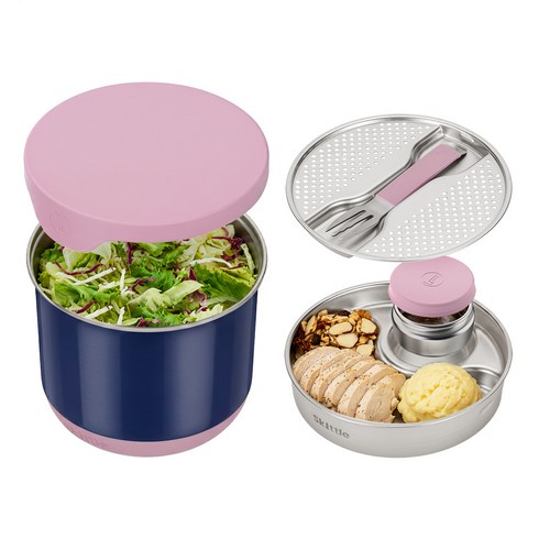 [룬드런던] 스키틀 샐러드팟 밀프랩 용기 올인원 직장인 도시락통 1500ml, 1개, 인디고