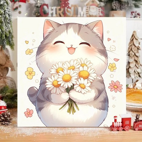 모던시스터즈 DIY 그림 그리기 세트 20*20 힐링 동물 유화 고양이 그림 취미, 4.데이지 캣, 1개