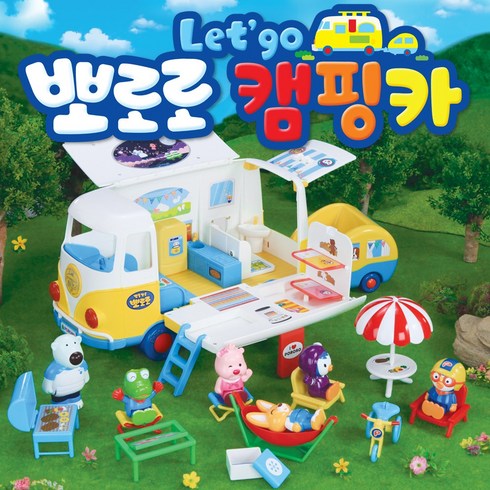 뽀로로 렛츠고 캠핑카 장난감 자동차, 혼합 색상, 1개