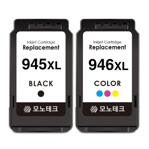 모노테크 캐논 호환잉크 대용량 세트 PG-945 CL-946 XL MG 3090, 검정+컬러, 1세트