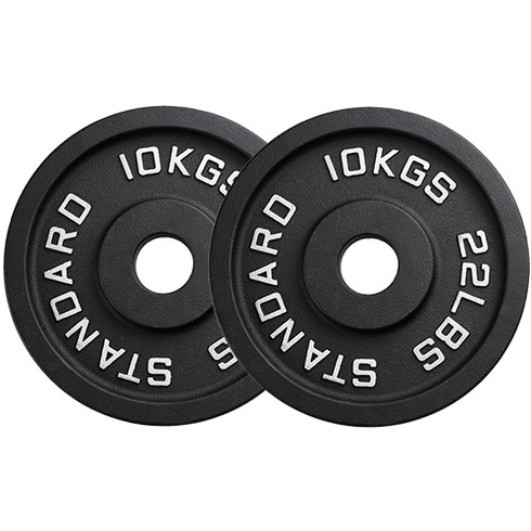 홈짐 헬스 중량 탄소강원판 50mm바벨원판 1.25-25KG, 블랙, 2개, 10kg
