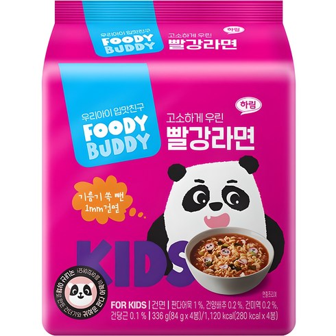 푸디버디 빨강라면, 84g, 4개