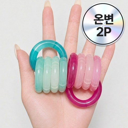 블레오 온도변색 탱글 트위스트 피젯토이 집중력 향상, 2개, 소라핑크