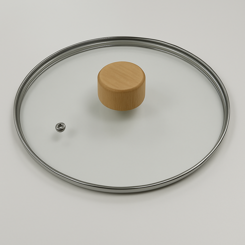 쿡툴 강화유리 넘침방지 팬/냄비 뚜껑 우드 노브(cooktool), 1개, 26cm