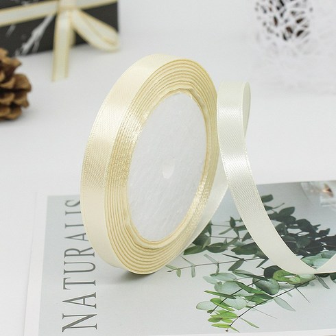기본 새틴 공단 리본끈 10mm 22m, 08# 아이보리