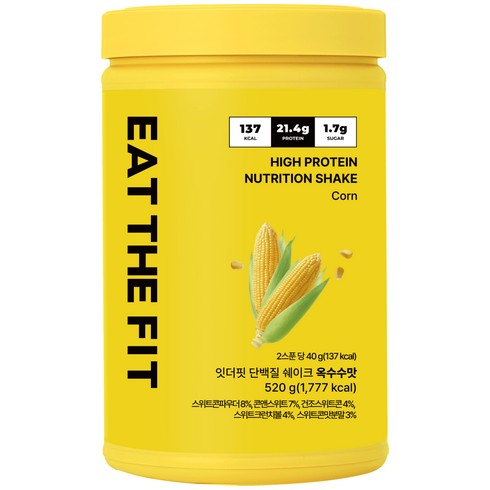 잇더핏 단백질 쉐이크 대용량(옥수수맛), 520g, 1개