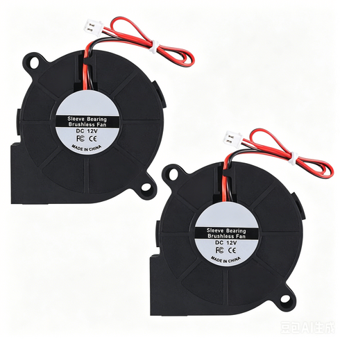 DC12V 5015 블로워팬 2개 50mm 터보 송풍팬 3D프린터 교체 냉각팬, 24V