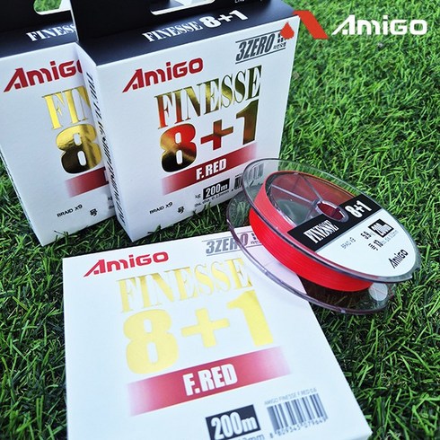 Amigo 피네스 에깅 쭈꾸미 갑오징어 9합사 줄 200m, 1개, 레드