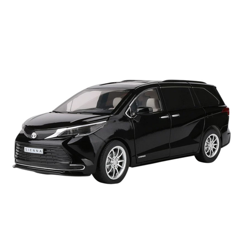 마이카 다이캐스트 합금 1:24 토요타 시에나 모델 MPV 미니밴 자동차 모형 피규어 장식 선물, 1개, 색상_블랙