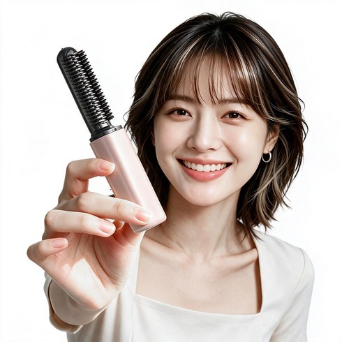 AOSOM 무선 미니 고데기 휴대용 헤어스타일링 앞머리 볼륨 빛고데기, JYX-18, 핑크