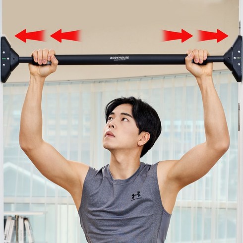 바디하우스 안전하고 넓은 문틀 철봉 가정용 실내 턱걸이 운동 기구 집, 블랙