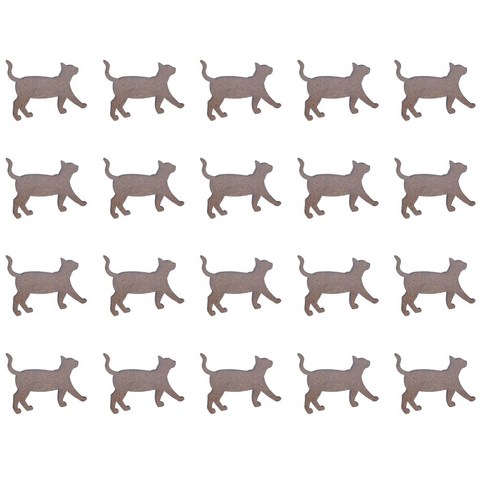 20개 나무 실감개 고양이 모양 빈티지 종이보빈 45.5x50x3mm, 코코넛 브라운