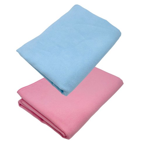 JWK 국산 초극세사 스포츠타월 2종 세트 Blue+ Pink 2장 (40 x 90 cm), 2개, Blue Pink