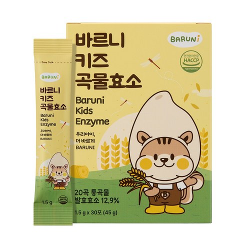 바르니 키즈 곡물 효소 발효 유산균, 1박스, 45g