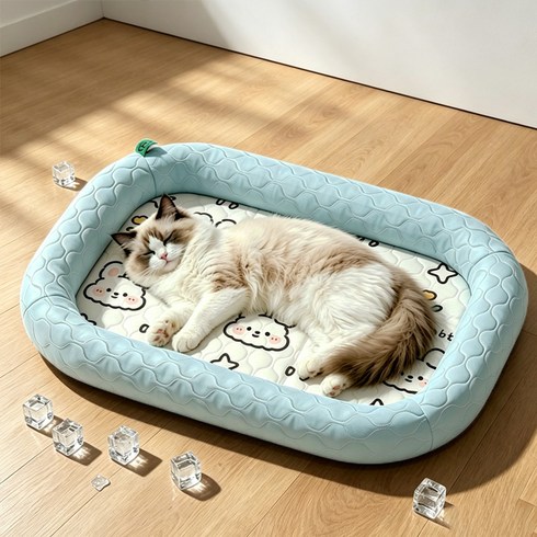 반려동물 사계절 쿨매트 여름에도 시원한 강아지 고양이 쿠션 매트, 1개, 스카이블루