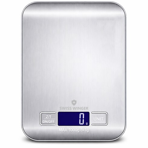 가정용 디지털 전자저울 스테인리스 주방저울, js-010, 화이트, 1kg