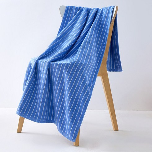 융풍 100% 순면 스트라이프 대형 바스타월 70x140cm 호텔 목욕수건 샤워타월, 블루, 1개