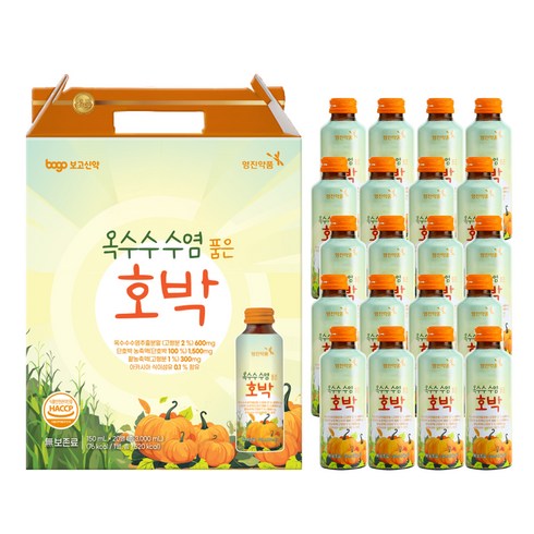 영진약품 옥수수수염 품은 호박 붓기관리 데일리 액상 음료 선물용, 20개, 150ml