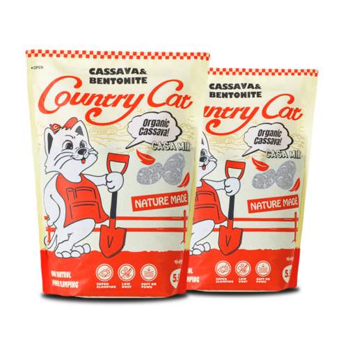 컨트리캣 카사믹스 카사바 벤토나이트 고양이 모래, 5.5kg, 2개, 무향