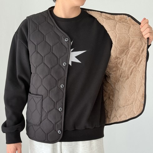 프라임스톤 남성 기모 경량 패딩 조끼