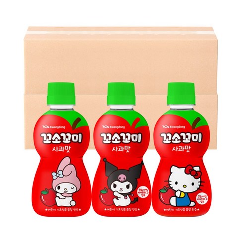 꼬소꼬미 사과맛 캐릭터 랜덤발송, 200ml, 40개